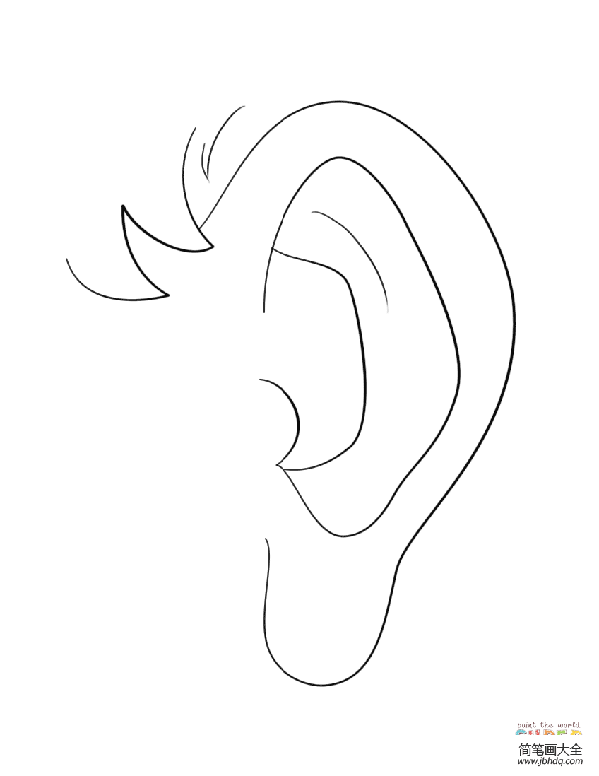 耳朵简笔画 简单 可爱图片