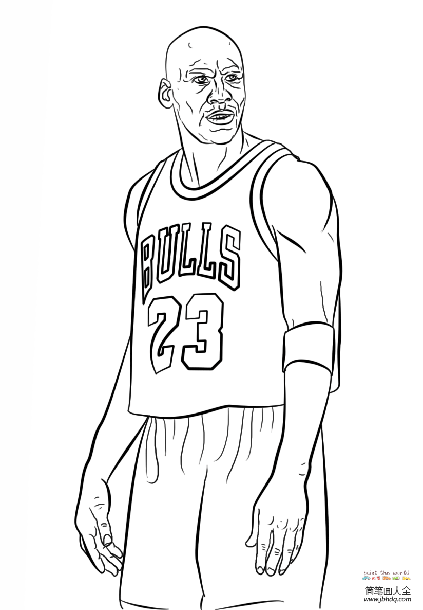 篮球明星简笔画 漫画图片