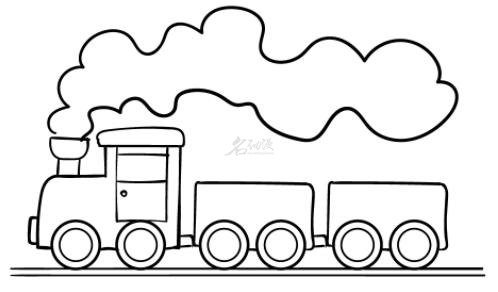 画难一点的火车图片
