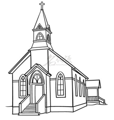 基督教教堂简笔画图片