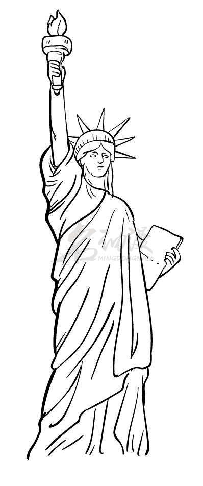 怎么画自由女神像
