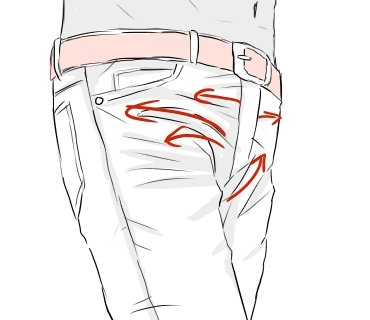 裤子褶皱怎么画动漫图片