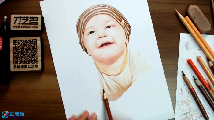 婴儿怎么画彩铅图片