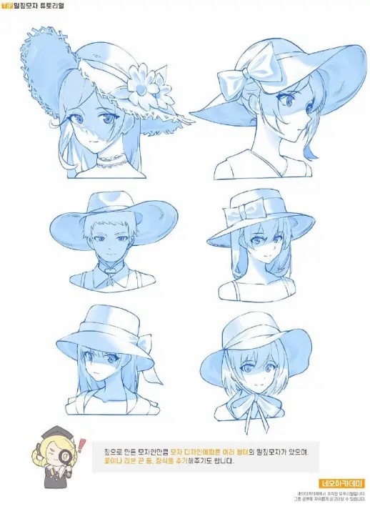 如何画一顶帽子各种帽子画法参考