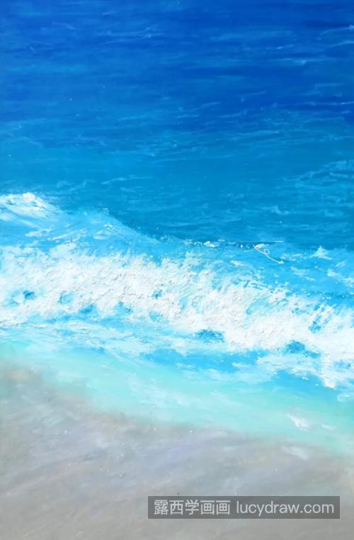 蓝色大海怎么画?油画步骤有几步?