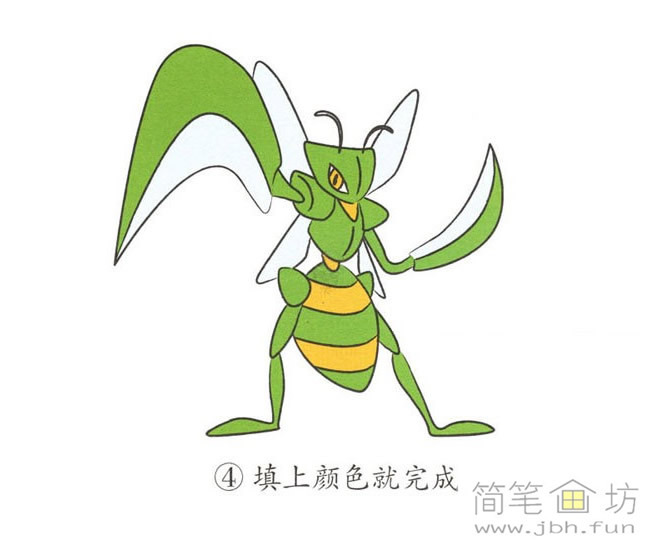 螳螂的画法(3):螳螂的画法(2):螳螂的画法(1):简笔画螳螂的画法步骤
