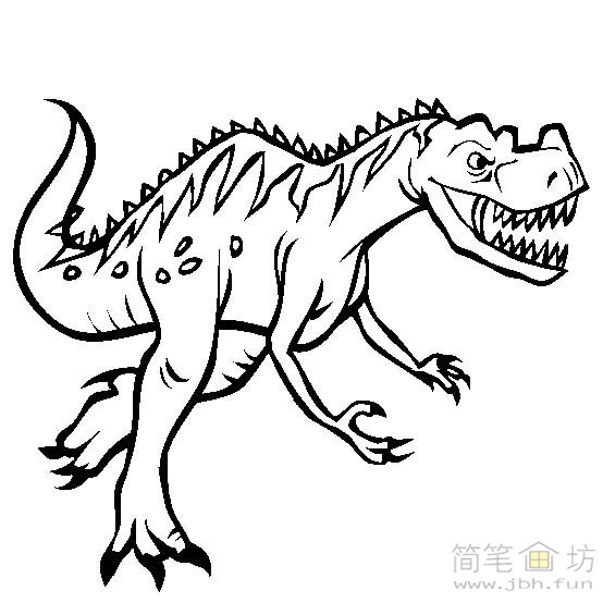 恐龙简笔画:角鼻龙简笔画图片(1)