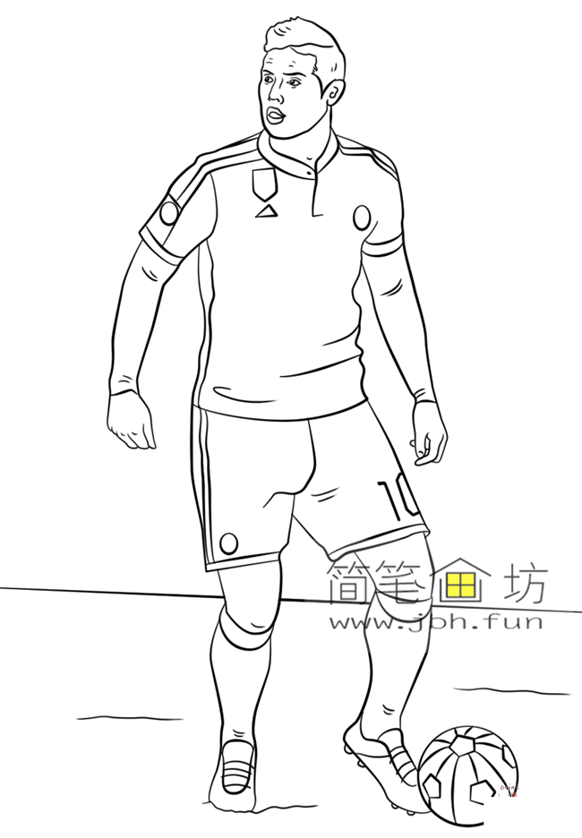 中国足球明星简笔画图片