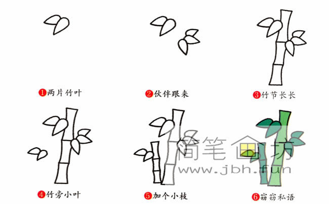 竹子画法教程简笔画图片