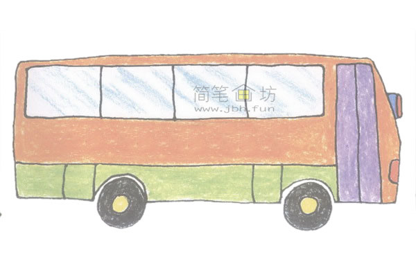 儿童画大客车怎么画图片