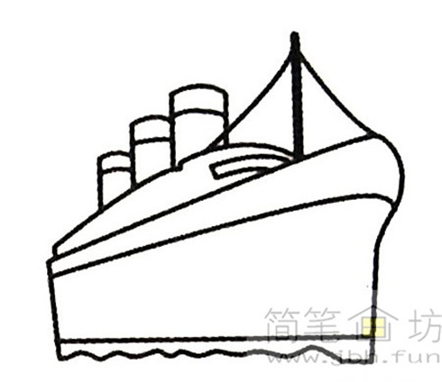 泰坦尼克号侧面简笔画图片